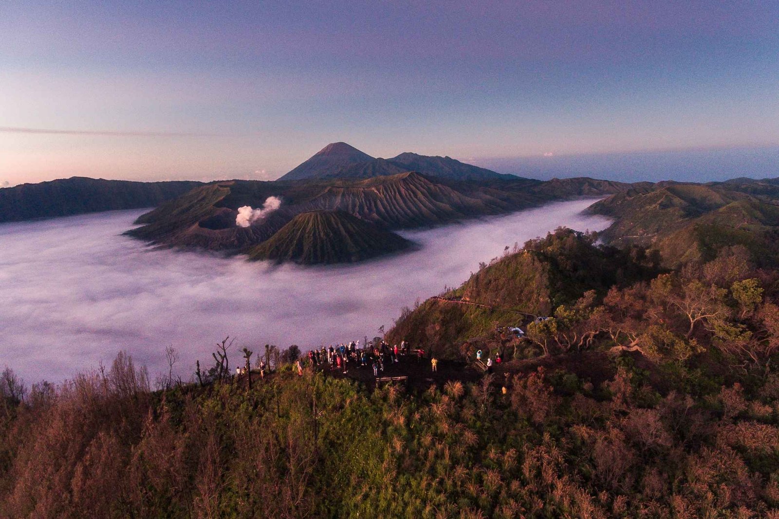 Mount Bromo sunrise view from viewpoint during Mount Bromo tour from Surabaya East Java